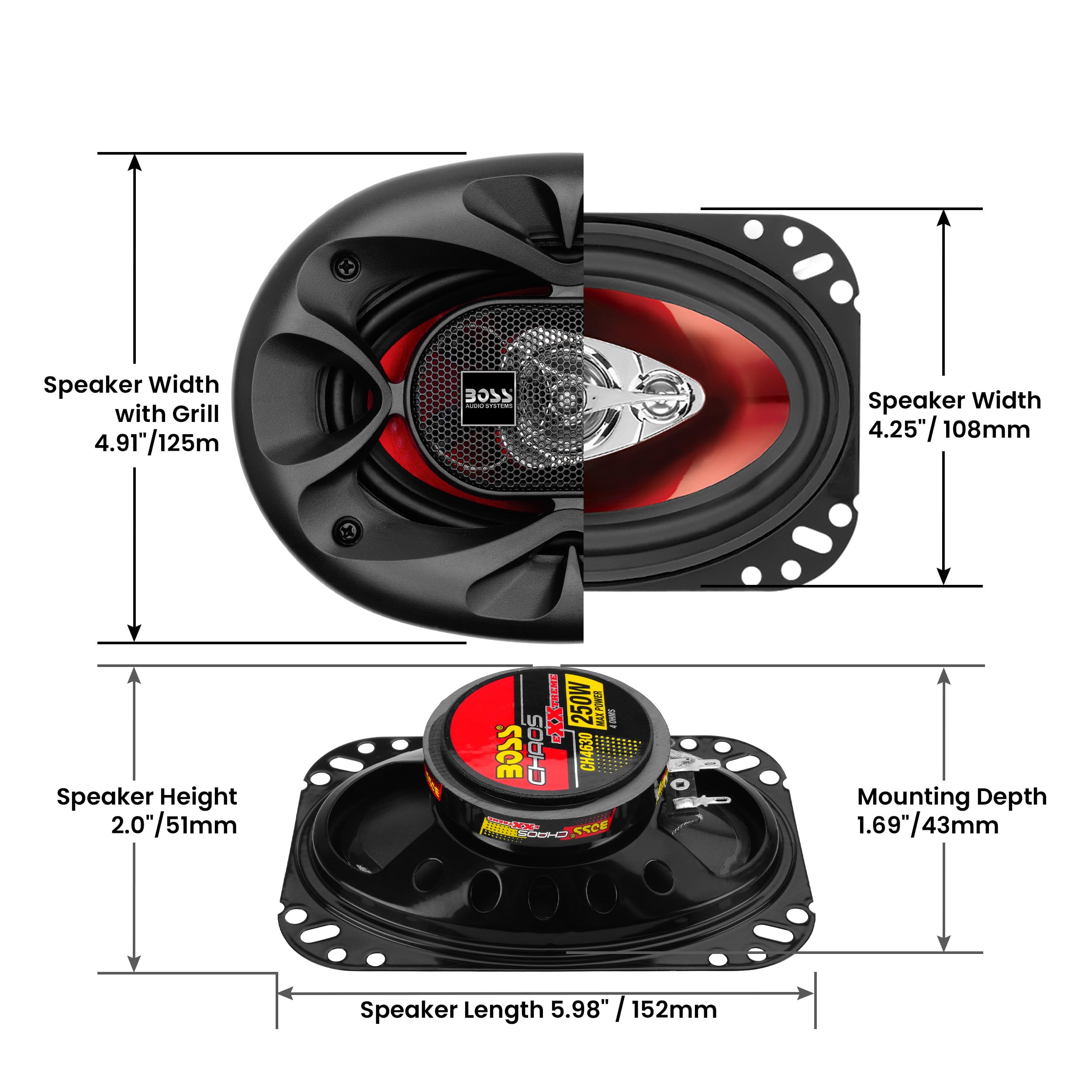 Amazon.com: BOSS Audio Systems CH4630 Chaos Exxtreme Series 4 x 6